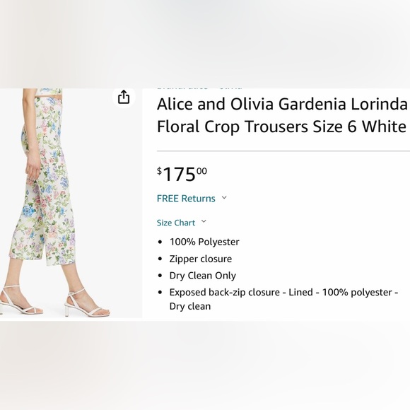 Alice + Olivia Gardenia Lorinda Floral crop trousers - Picture 7 of 9